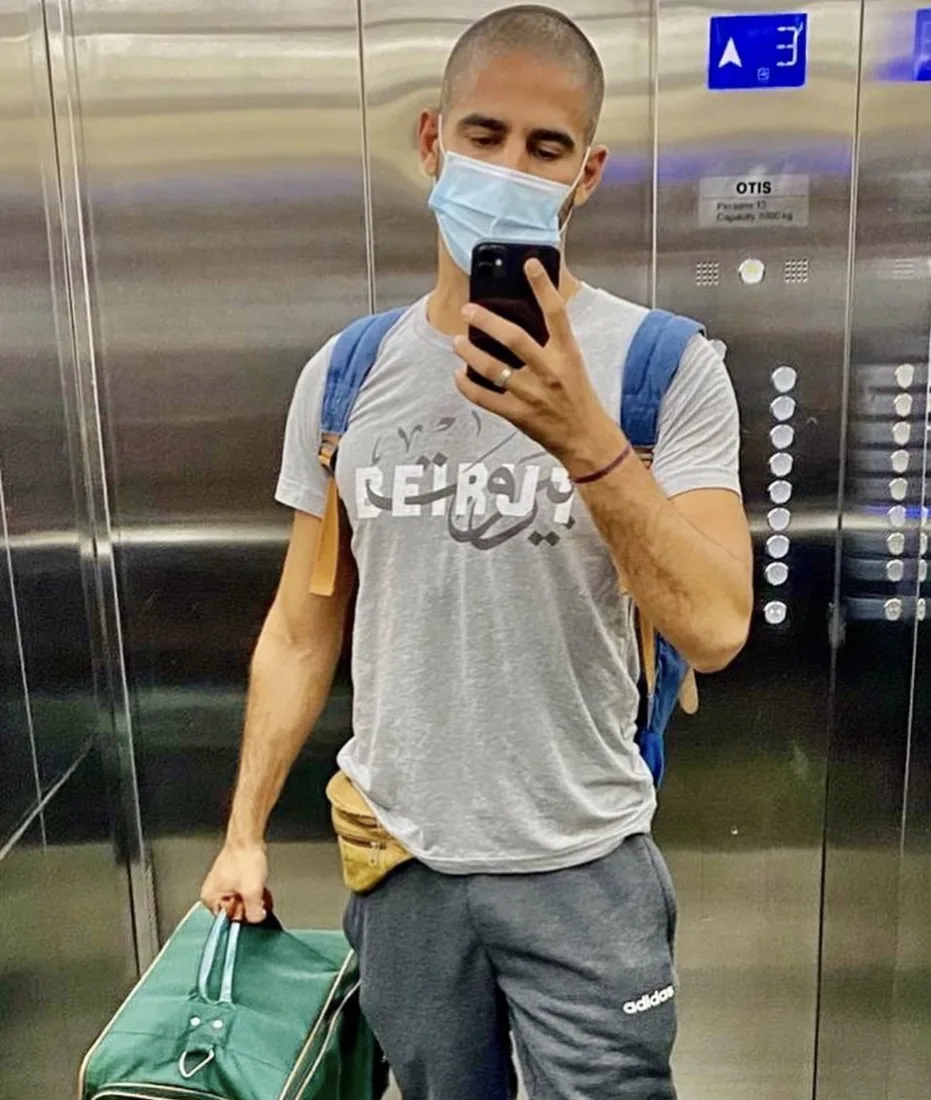 Ahmed Shihab-Eldin wearing Mubdian